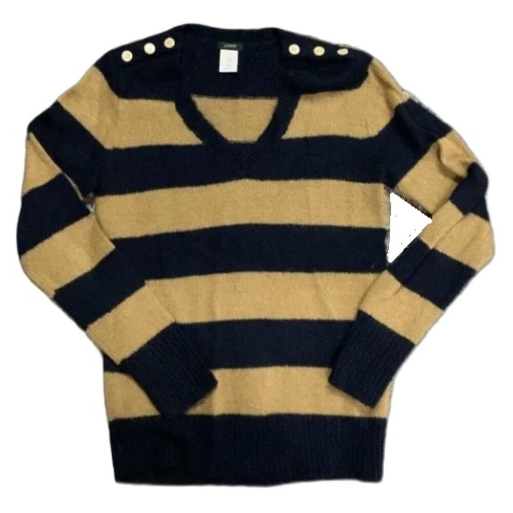J. CREW V Neck Striped Sweater